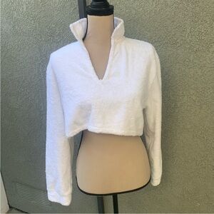 The Bar Terry White Cropped Top